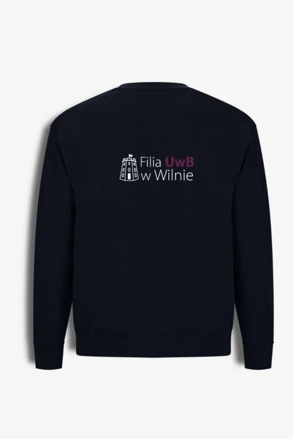 Balstogės universiteto džemperis su dvipusiu siuvinėjimu, juodas