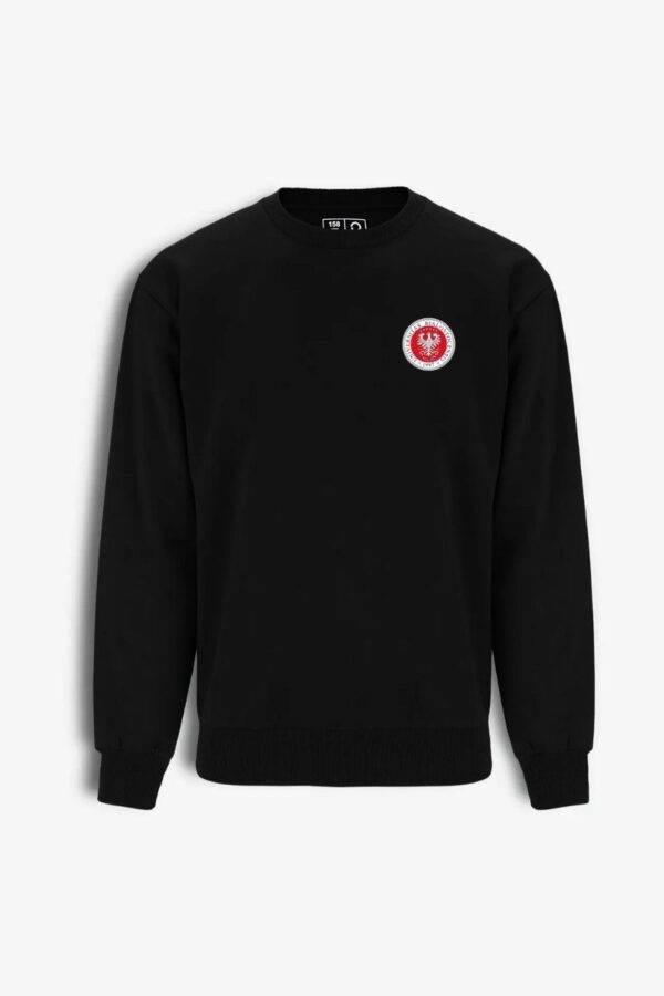 Balstogės universiteto džemperis su dvipusiu siuvinėjimu, juodas