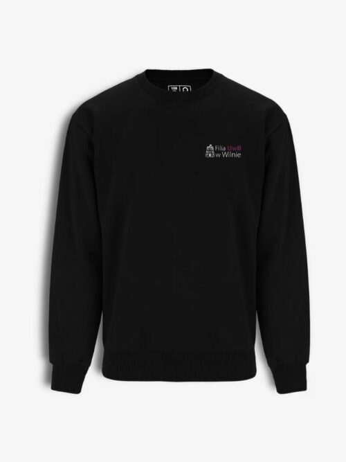 Balstogės universiteto džemperis su maža emblema, juodas