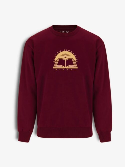 Biržų Saulės gimnazijos džemperis, bordo