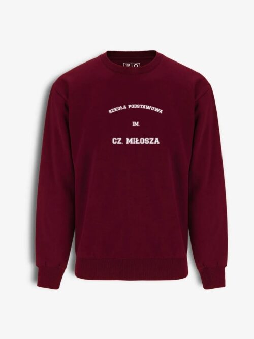 Pakenės Č. Milošo pagrindinės mokyklos džemperis su užrašu, bordo