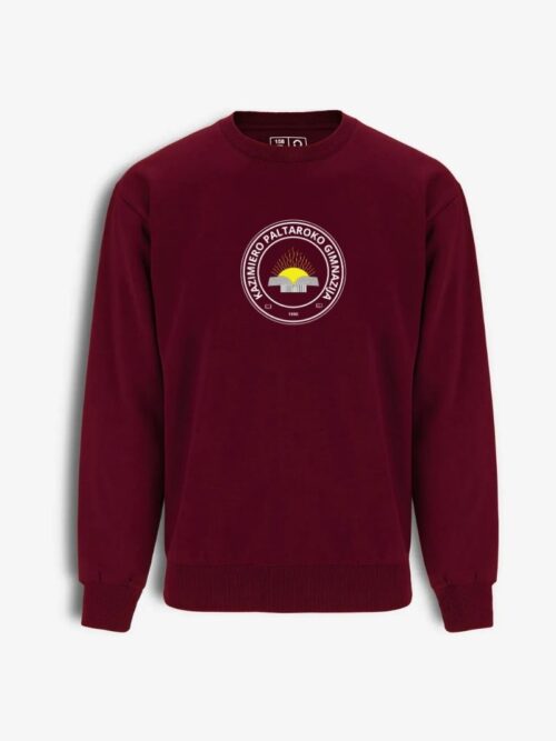 Panevėžio K. Paltaroko gimnazijos džemperis su didele emblema, bordo