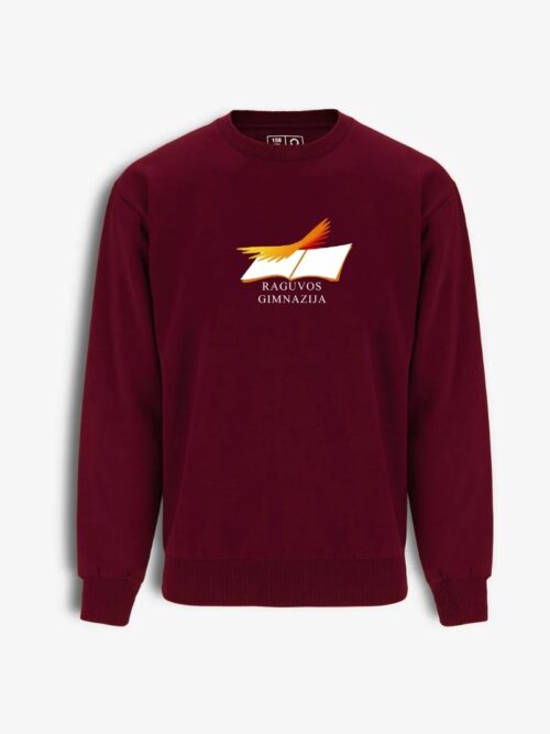 Panevėžio r. Raguvos gimnazijos džemperis su didele emblema, bordo