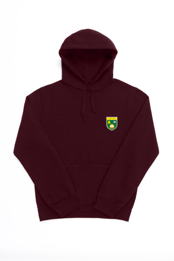 Jonavos "Lietavos" pagrindinės mokyklos džemperis su gobtuvu, bordo Jonavos "Lietavos" pagrindinės mokyklos džemperis su gobtuvu, bordo