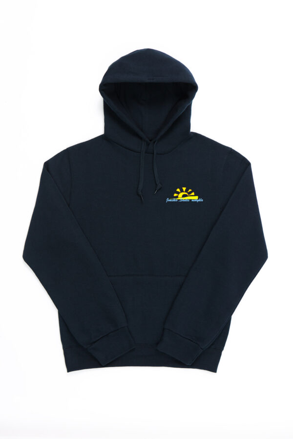 Joniškio "Saulės" pagrindinės mokyklos džemperis su gobtuvu, mėlynas Joniškio "Saulės" pagrindinės mokyklos džemperis su gobtuvu, mėlynas