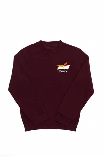 Panevėžio r. Raguvos gimnazijos džemperis su maža emblema, bordo