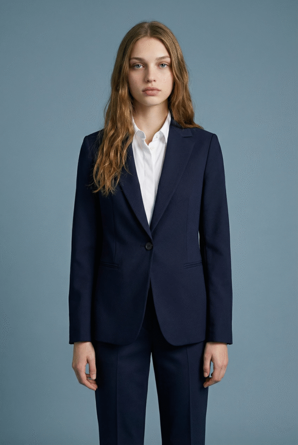 merginos_sijonai_svarkai_kelnes_uniforma_mėlyna Švarkas merginoms, tamsiai mėlynas