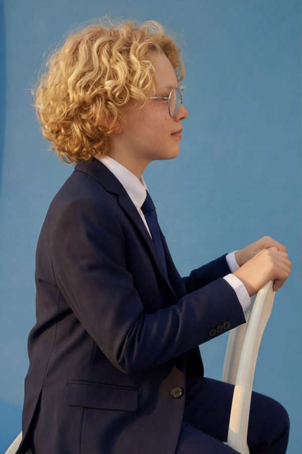 Švarkas berniukams, tamsiai mėlynas