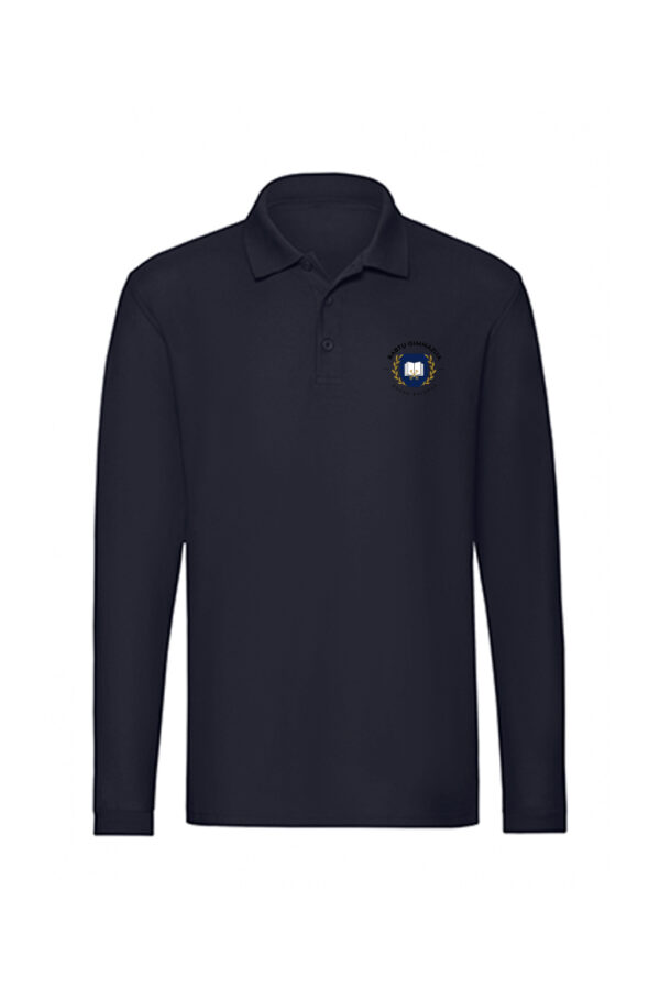 Babtų gimnazijos polo marškinėliai ilgomis rankovėmis, mėlyna