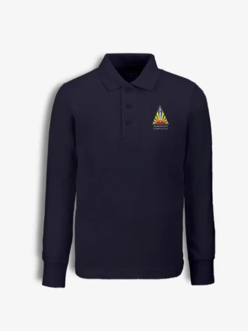 Kauno r. Domeikavos  gimnazijos polo marškinėliai ilgomis rankovėmis, mėlyna