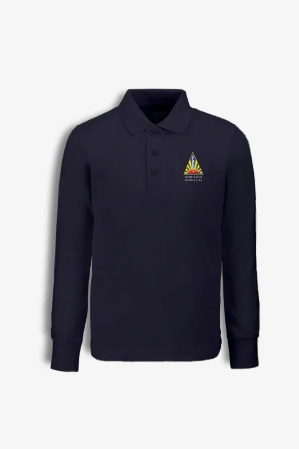 Kauno r. Domeikavos  gimnazijos polo marškinėliai ilgomis rankovėmis, mėlyna