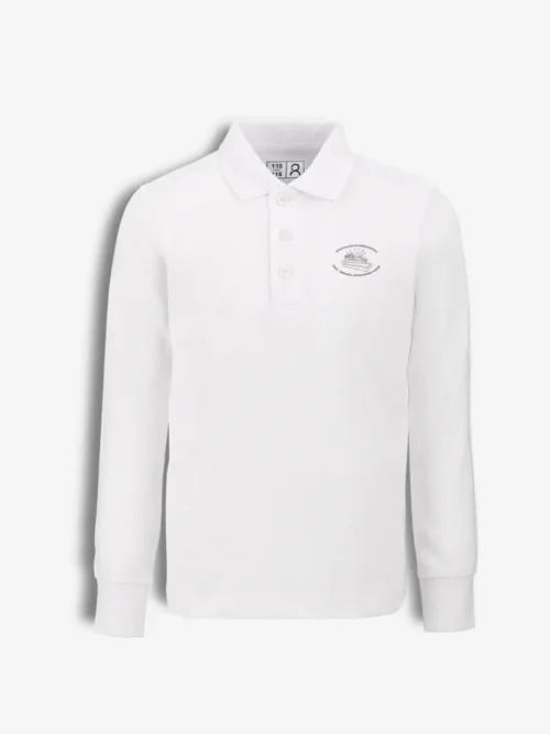 Vilniaus Žaliakalnio darželis-mokykla, polo marškinėliai ilgomis rankovėm, balta