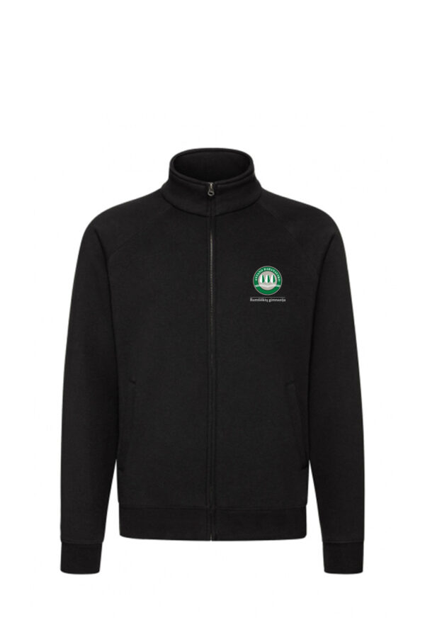 Rumšiškių A. Baranausko gimnazijos džemperis su užtrauktuku, juodas