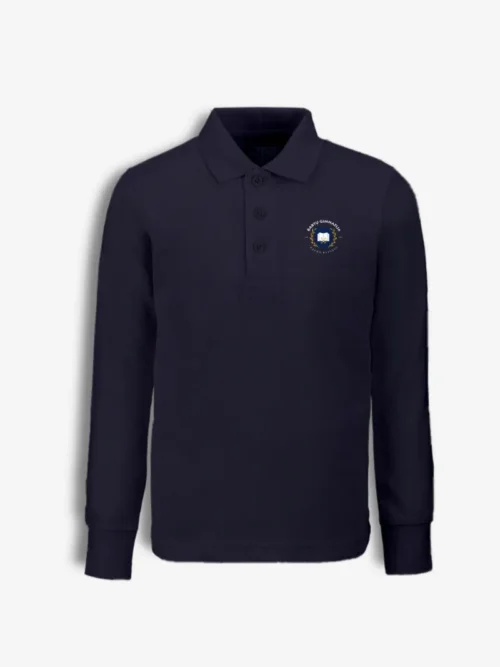 Babtų gimnazijos polo marškinėliai ilgomis rankovėmis, mėlyna