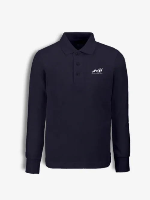 Druskininkų „Atgimimo" mokyklos polo marškinėliai ilgomis rankovėmis, mėlyna