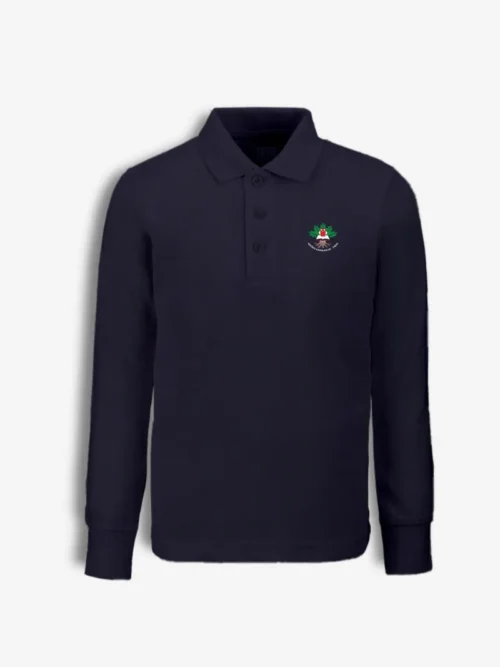 Riešės gimnazijos polo marškinėliai ilgomis rankovėmis, mėlyna