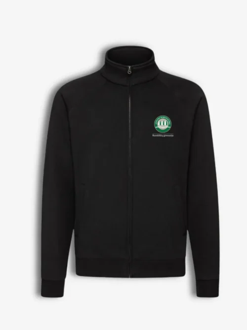 Rumšiškių A. Baranausko gimnazijos džemperis su užtrauktuku, juodas