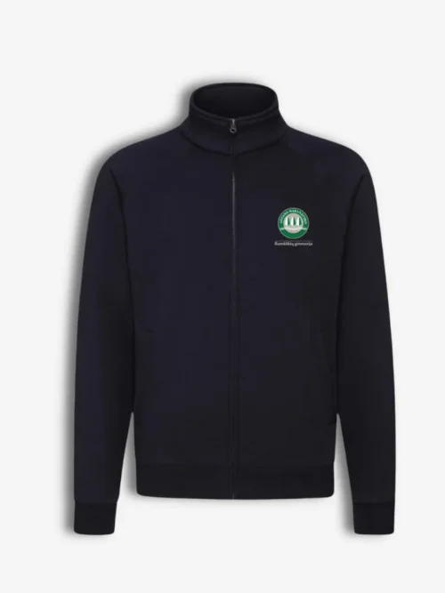 Rumšiškių A. Baranausko gimnazijos džemperis su užtrauktuku, mėlynas