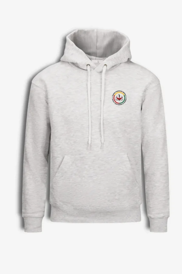 Vilniaus r. Šumsko pagrindinės mokyklos džemperis su gobtuvu, šviesiai pilkas