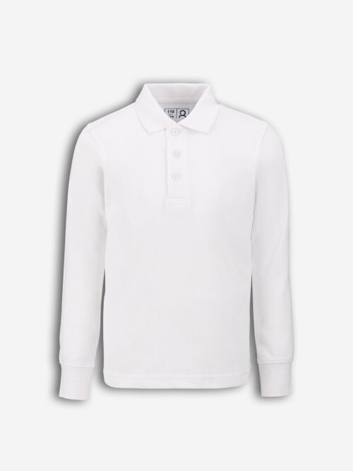 Polo marškinėliai ilgomis rankovėmis, balta