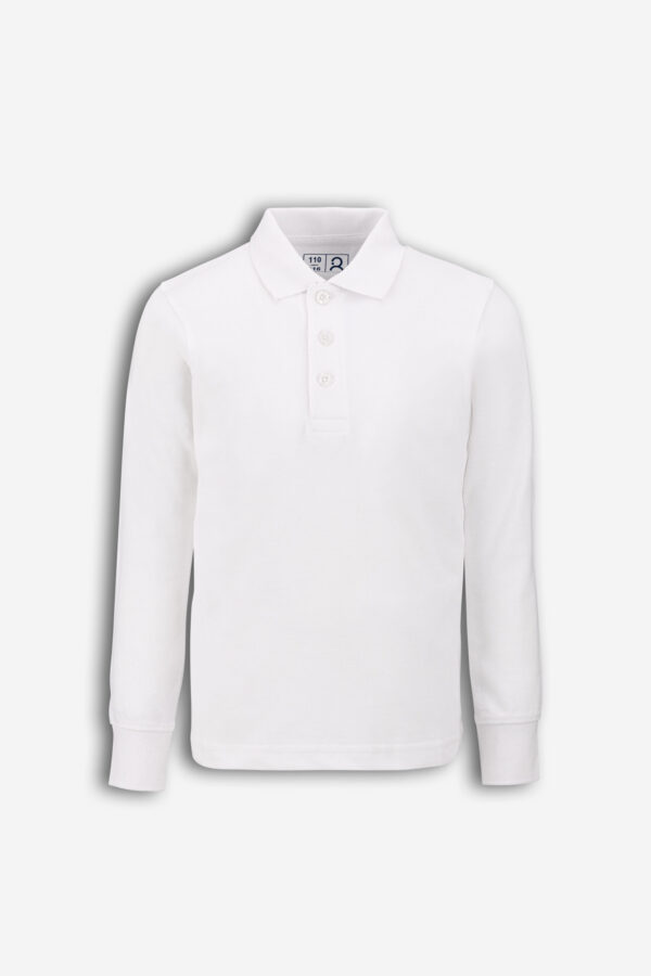 Polo marškinėliai ilgomis rankovėmis, balta