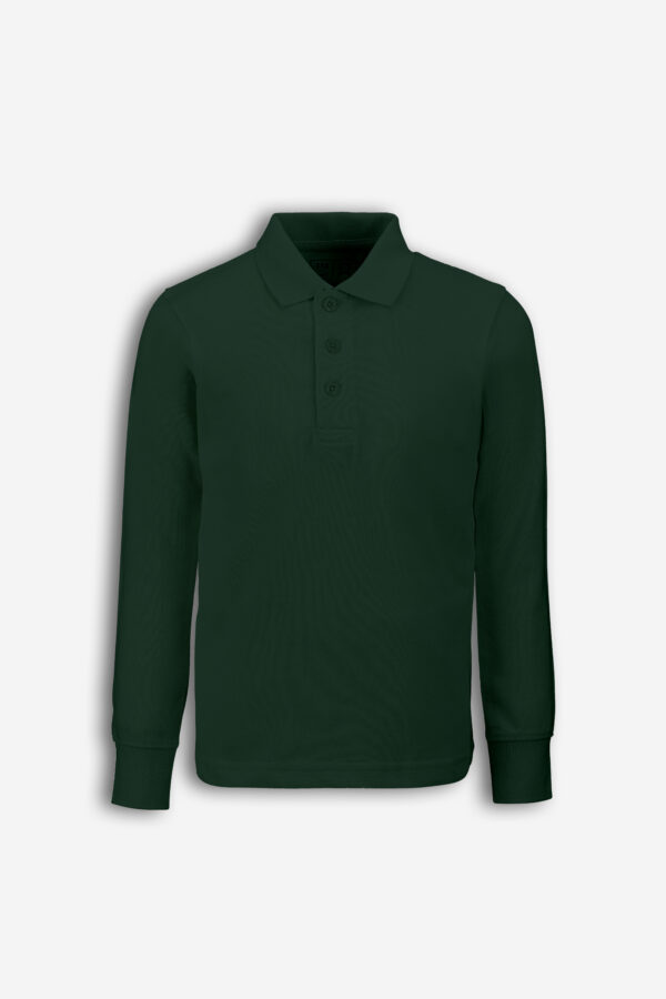 Polo marškinėliai ilgomis rankovėmis, žalia