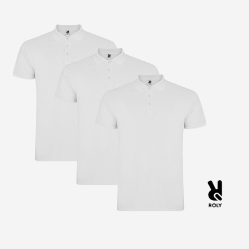 Basic polo marškinėlių pakuotė 3vnt, balta