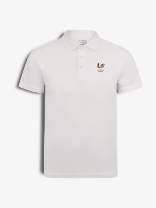 Alytaus Panemunės progimnazijos polo marškinėliai, balta