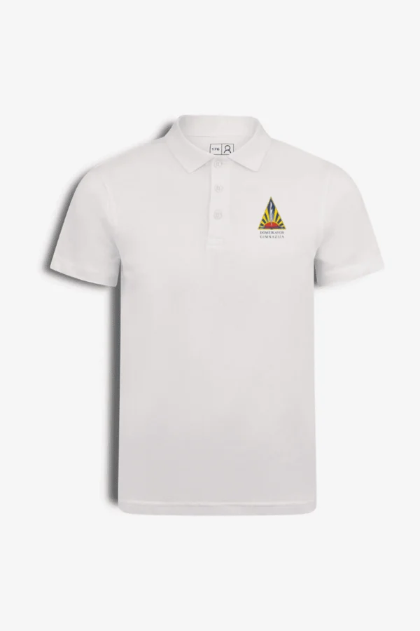 Kauno r. Domeikavos gimnazijos polo marskineliai (2) Kauno r. Domeikavos gimnazijos polo marškinėliai, balta