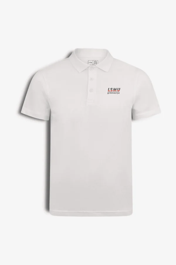 LSMU gimnazijos polo marškinėliai, balta