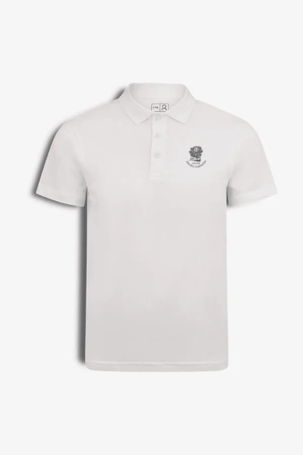 Prienų Žiburio gimnazijos polo marškinėliai, balta