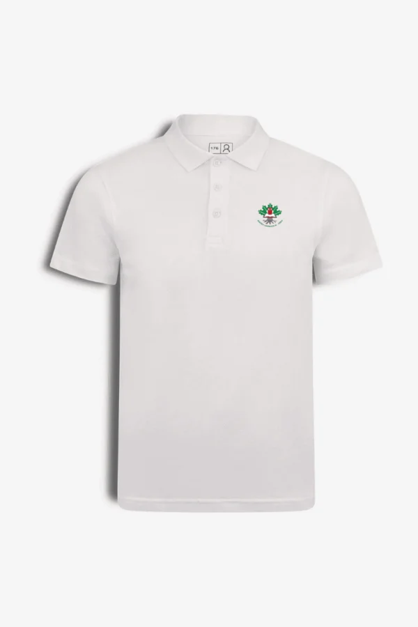 Riešės gimnazijos polo marškinėliai, balta