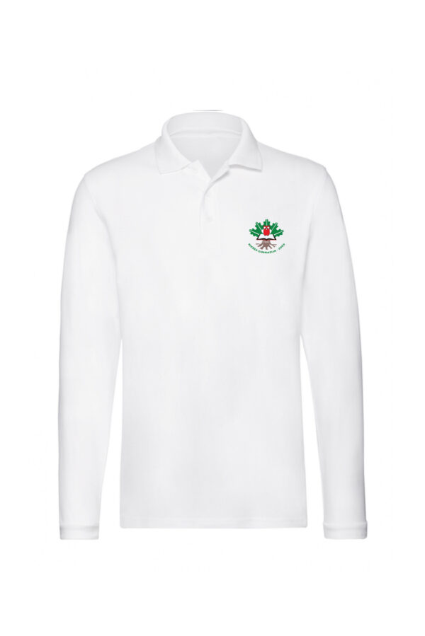 20251122_rieses_gimnazijos_polo Riešės gimnazijos polo marškinėliai ilgomis rankovėmis, balta