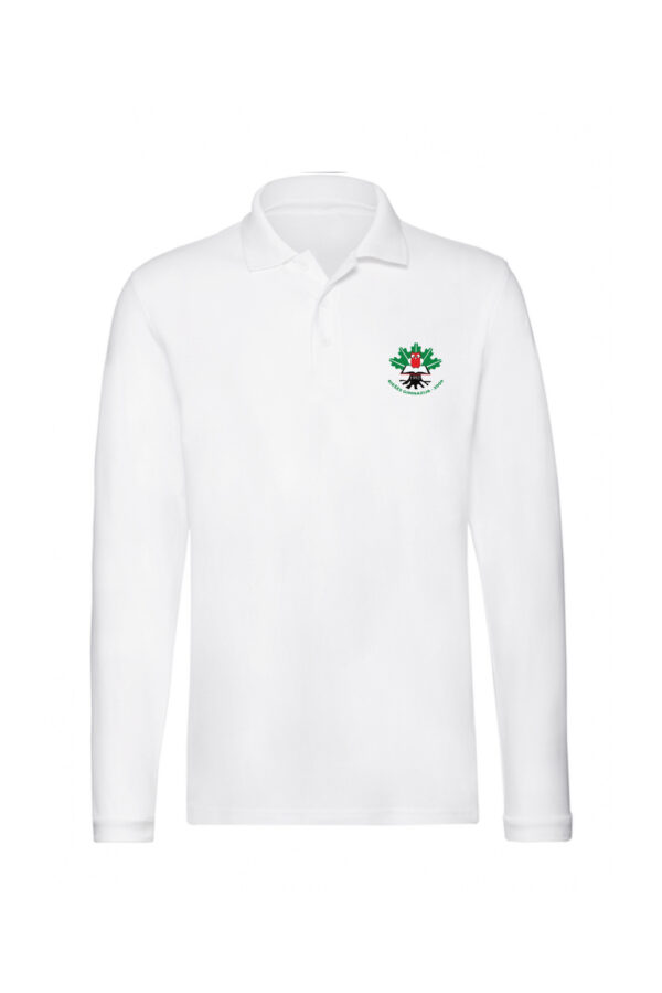 20251122_rieses_gimnazijos_polo Riešės gimnazijos polo marškinėliai ilgomis rankovėmis, balta