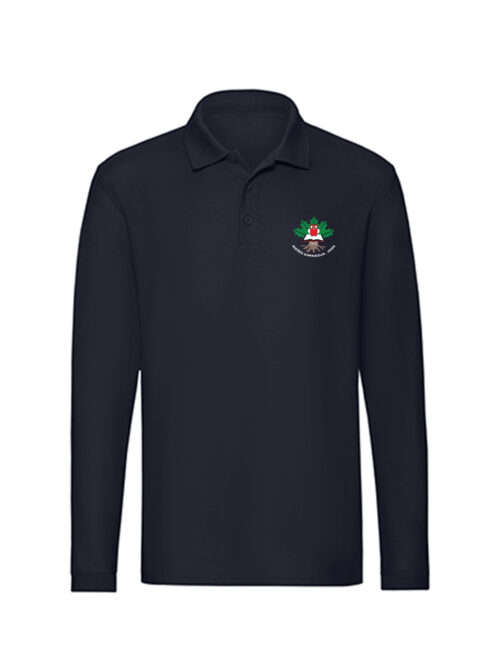 Riešės gimnazijos polo marškinėliai ilgomis rankovėmis, mėlyna