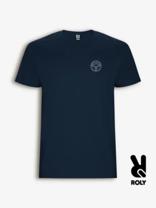 Kaišiadorių Vaclovo Giržado progimnazijos marškinėliai su emblema, mėlyna