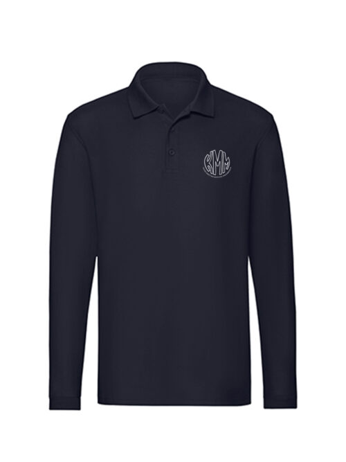 Kauno Martyno Mažvydo progimnazijos polo marškinėliai ilgomis rankovėmis, mėlyna