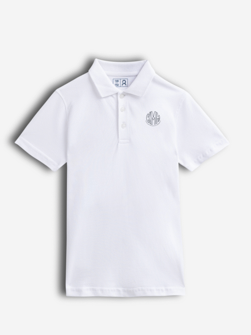 Kauno Martyno Mažvydo progimnazijos polo marškinėliai, balta
