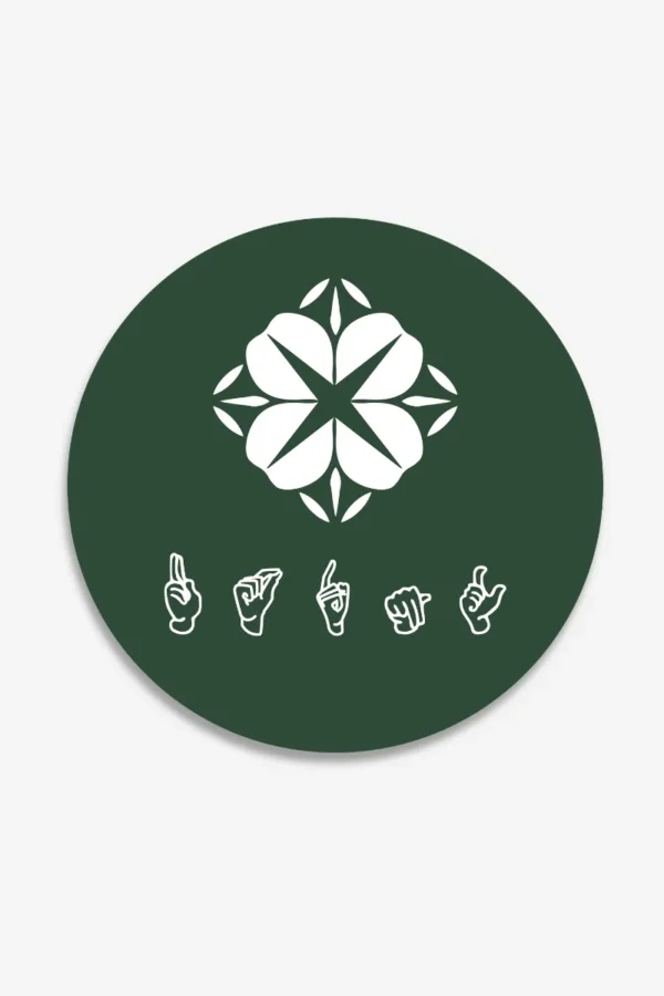 Kauno Prano Daunio ugdymo centro emblema_SU SIMBOLIAIS-ŽALIA