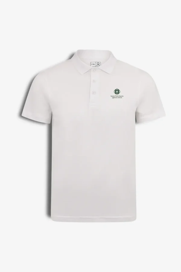 Kauno Prano Daunio ugdymo centro polo marškinėliai, balta